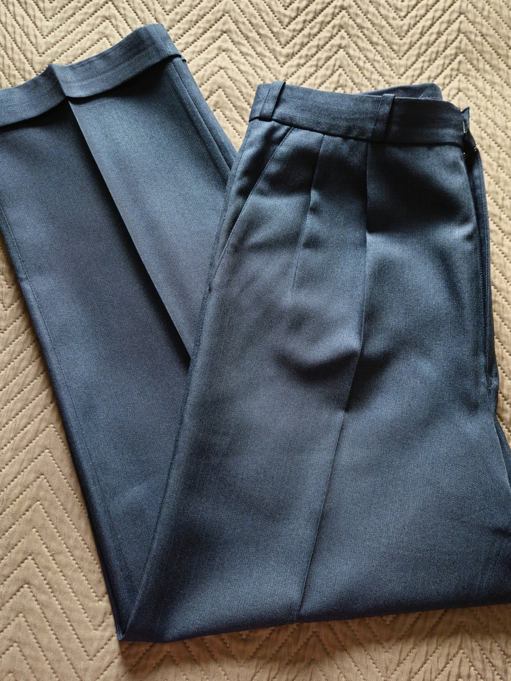 Califord Men's Gray Dress Pants Pleated Front Cuffed Slash Pockets W36
